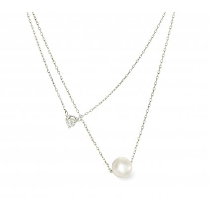 Stříbrný náhrdelník s pravou říční perlou Valdis