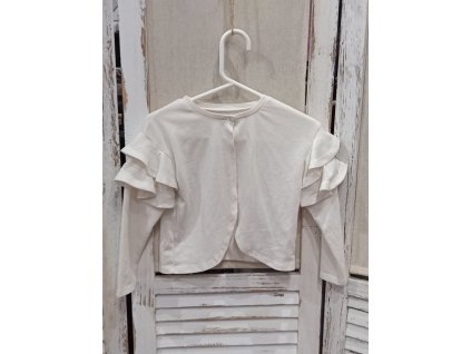 Dívčí kardigan velikost 110 s volánky na rukávu