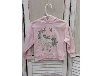 Dívčí mikina s kapucou velikost 104 Primark s jednorožcem