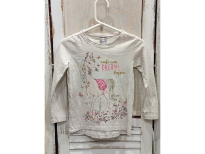 Dívčí triko dlouhý rukáv velikost 110 Little Kids koník