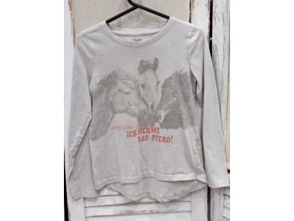 Dívčí triko dlouhý rukáv velikost 122/128 Yigga koníci