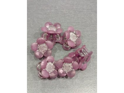 Skřipec do vlasů kytička 2 cm 1 balení 6 ks-růžová