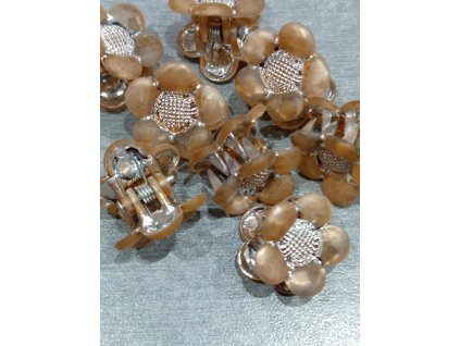 Skřipce do vlasů kytka 2 cm 1 balení 8 ks -korálová