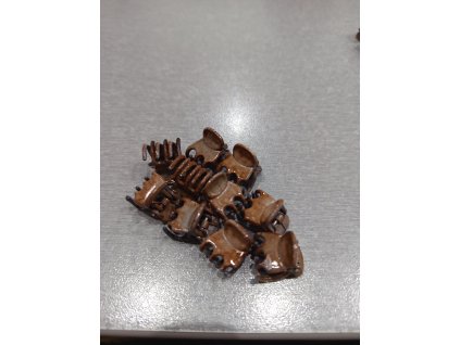 Skřipet do vlasů 2 cm 1 balení 10 ks -hnědá