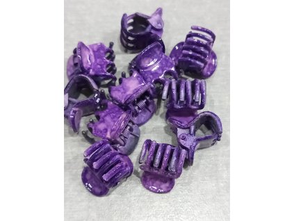 Skřipec do vlasů 2 cm 1 balení 11 ks– Fialová