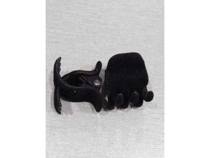 Skřipec do vlasů 2,5 cm sametový černý 1 balení 2 ks