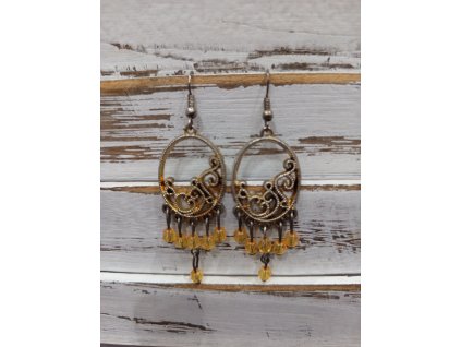 Náušnice žluté kamínky