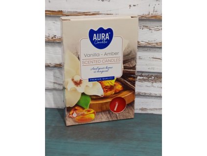 Čajové svíčky  Vanilla-Amber 1 balení 6 ks
