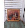 Obraz dřevěný rámeček 23x23 cm stůl s ovocem