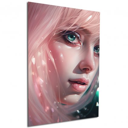 Dívka s růžovými vlasy