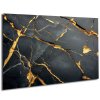 Abstraktní obraz Černý mramor a zlaté praskliny 3 2 blank side view