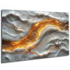 Abstraktní obraz Bílý mramor s lávou 3 2 blank side view