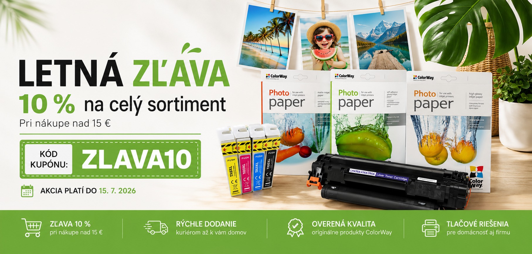 Letná zľava 10% na celý sortiment pri nákupe 15€ a viac