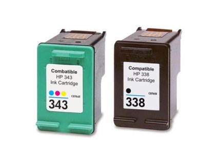 Tinta HP 338 black (C8765EE) + HP 343 color (C8766EE) - kompatibilný