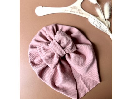 Turban žebro Pink