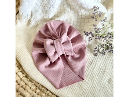 Žebro TURBAN s mašlí PINK