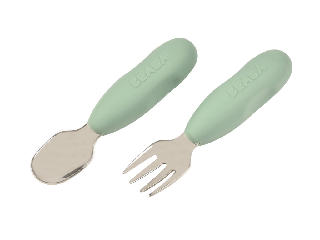 Beaba Prvý trénovací príbor 2 dielny Sage Green 1