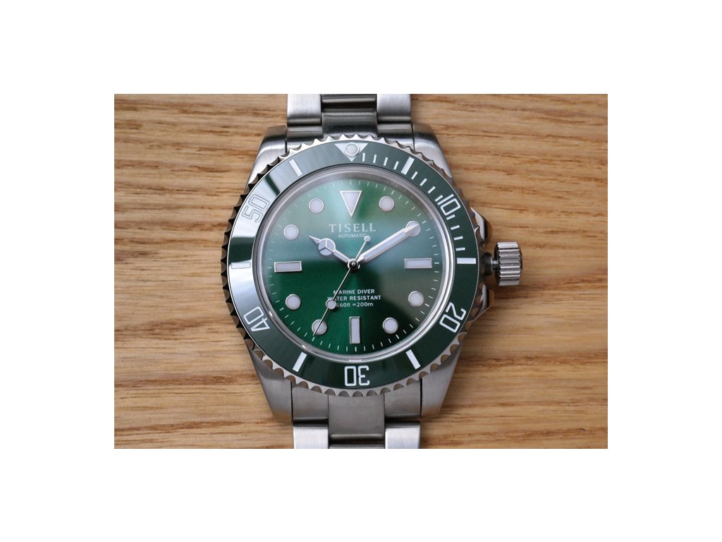 TISELL Automatic Diver Watch 40 mm, Green Without Date | Tisell Watch