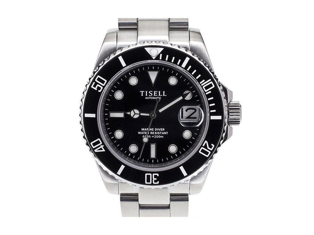 Tisell Sub Automatic Diver Watch Black 