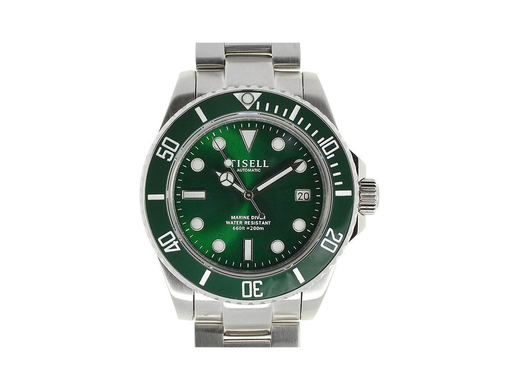 TISELL Automatic Diver Watch 40 mm, Green with date | Tisell Watch