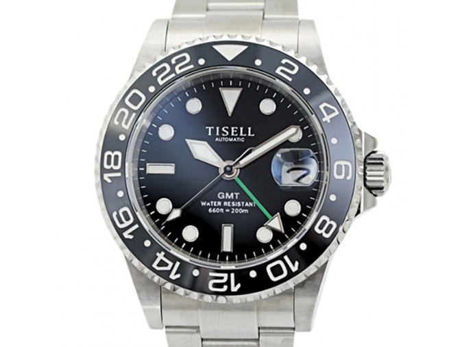 TISELL True GMT 9075 MIYOTA Automatic Movement  Black