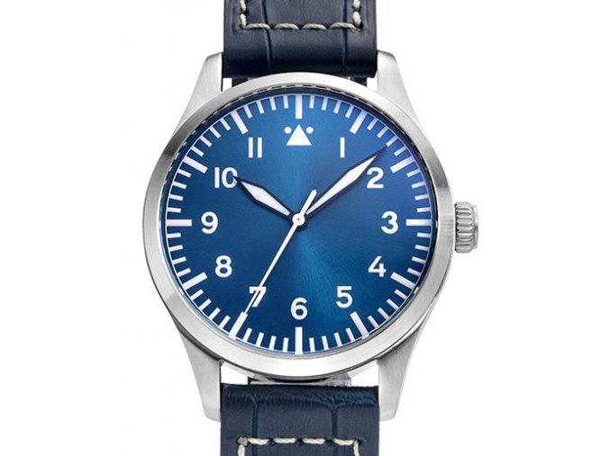 TISELL Pilot Watch  40 mm, Blue,  Hammer Crown