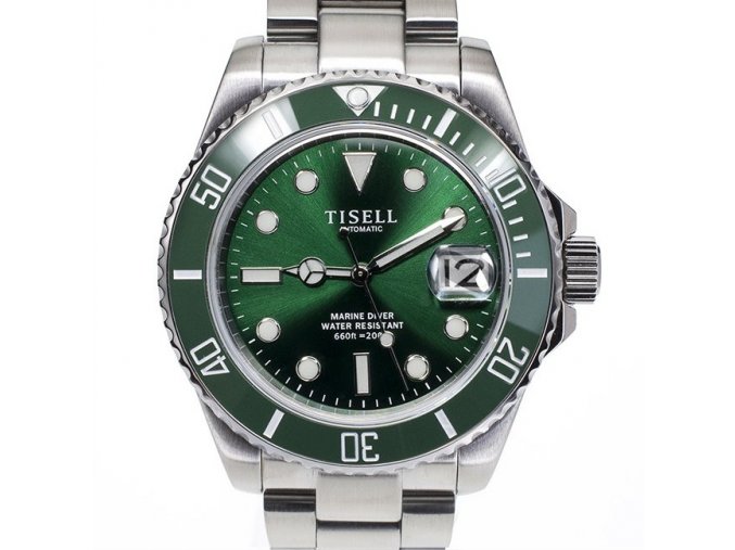 TISELL Automatic Diver Watch Green 40 mm