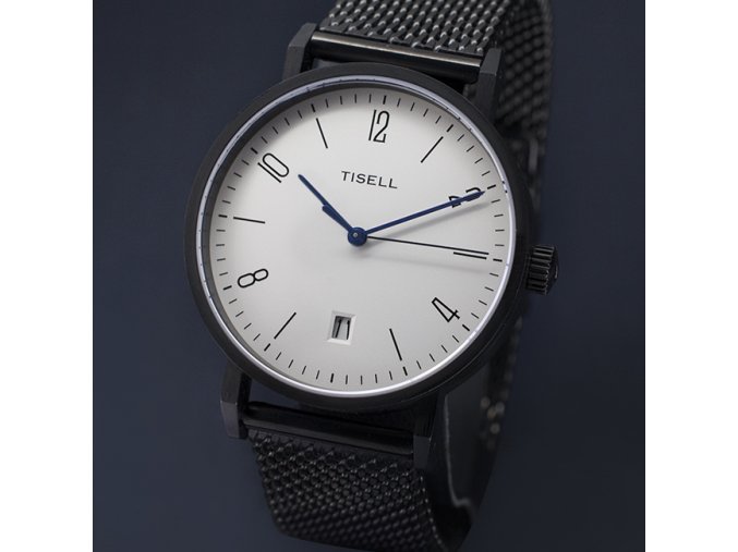 TISELL Automatic Watch No.9015 Bauhaus Design 38 mm case PVD Black