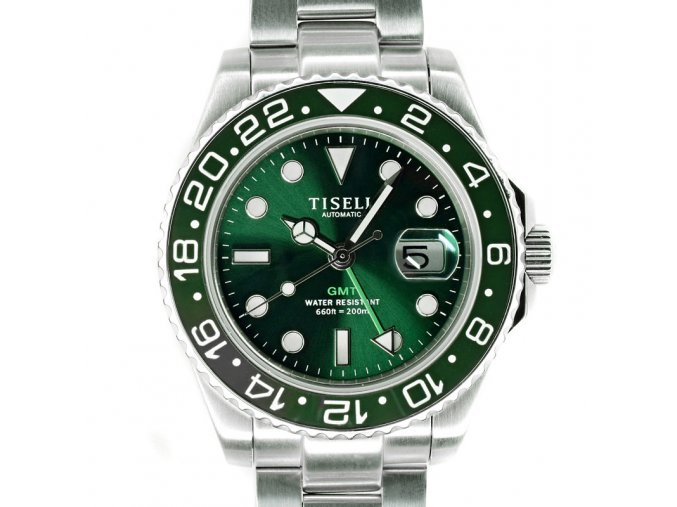 TISELL Automatic Diver Watch 40 mm, GMT Green Shop