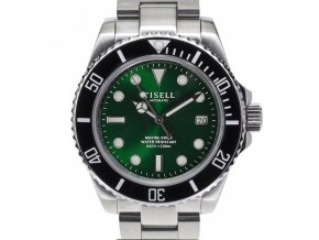 TISELL Automatic Diver Watch Black-Green Date 40 mm