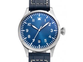 TISELL Pilot Watch  40 mm, Blue Date, Diamond crown