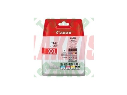 Canon originální ink CLI-581 XXL CMYK Multi Pack, CMYK, 4*11.7ml, 1998C005, very high capacity, Canon PIXMA TR7550, TR8550, TS6150