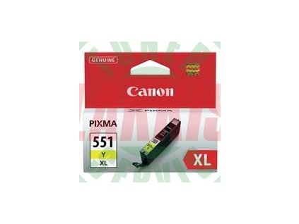 Canon 6446B001 / CLI-551Y XL - Originální žlutá inkoustová náplň pro Canon 6445B001 /CanonnPixma IP 7200 Series / Pixma IP 7250 / Pixma IP 8700 Series / Pixma IP 8750 / Pixma IX 6800 Series / Pixma IX 6