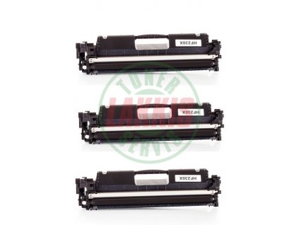 3x Lakkis toner HP CF230X  (sada 3 kusů) - Kompatibilní černá náplň