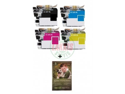 Brother LC 225 CMYK - Alternativní modrá červená žlutá a černá náplň / MULTIPACK / pro Brother DCP J 4120 DW / DCP J 562 DW / MFC J 1100 Series / MFC J 1140 W / MFC J 1150 DW / MFC J 1170 DW / MFC J 1180 DWT / MFC J 4420 DW / MFC J 4425 DW / MFC J 46