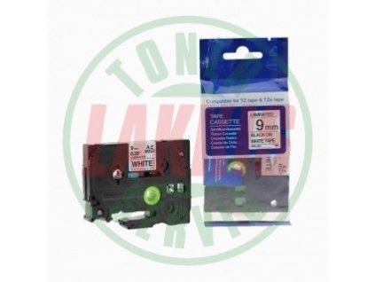 Lakkis toner páska za BROTHER TZE-221 - 9 mm bílá - černý tisk - kompatibilní