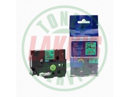 Lakkis toner páska za BROTHER TZE-751 - 24 mm zelená - černý tisk - kompatibilní