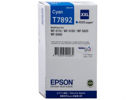 Inkoustová náplň Epson T7892  modrá originální