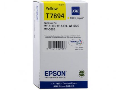 Inkoustová náplň Epson T7894 žlutá originální