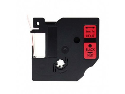 Páska Dymo 40917, S0720720, 9 mm x 7 m černý tisk červený podklad