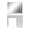 Aga Toaletní stolek se zrcadlem a LED osvětlením + taburet Matný bílý