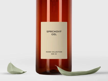 samolepka sprchový gel béžová samolepka 500 ml