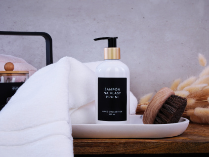 bila plastova lahvicka 250ml zlato cerny matny davkovac