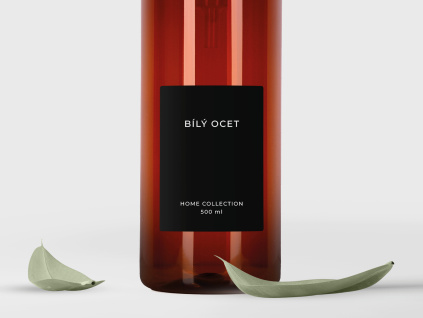 samolepka bily ocet 500 ml cerna