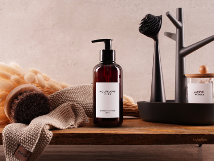 etikety na lahvicky koupelovy olej bila 250ml