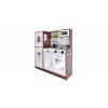 Kruzzel Bucatarie copii din lemn, maro inchis, cu accesorii, 81x79,5x24 cm + LED