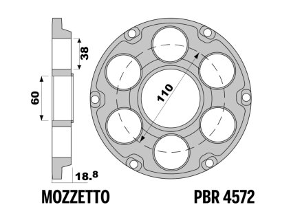 Náboj rozety PBR Sprockets - DUCATI SBK 1098/1198/Multistrada 1200/1260