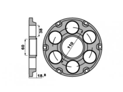 Náboj rozety PBR Sprockets - DUCATI 1098/1198/1199/MTS 1200 - ERGAL