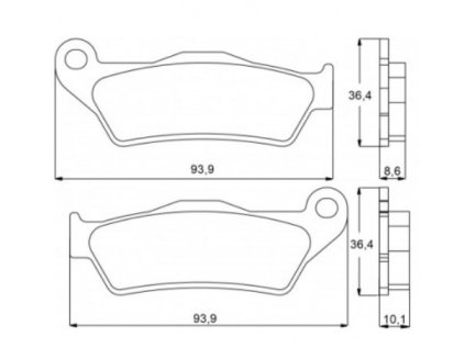 Brzdové destièky ACCOSSATO - smìs OR, zadní