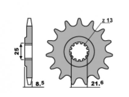 Sekundární řetězové kolečko PBR Sprockets pro KAWASAKI Z/ZX-R/KLZ/SX/RS/ 900/1000 mod.525
